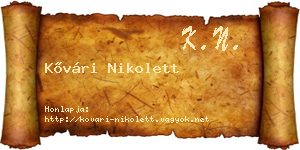 Kővári Nikolett névjegykártya