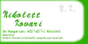 nikolett kovari business card